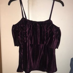 off the shoulder purple top